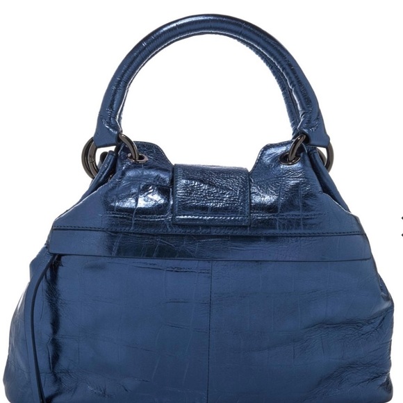 Sharif Legacy Croco Embossed Setosa Leather City Satchel - Picture 3 of 13